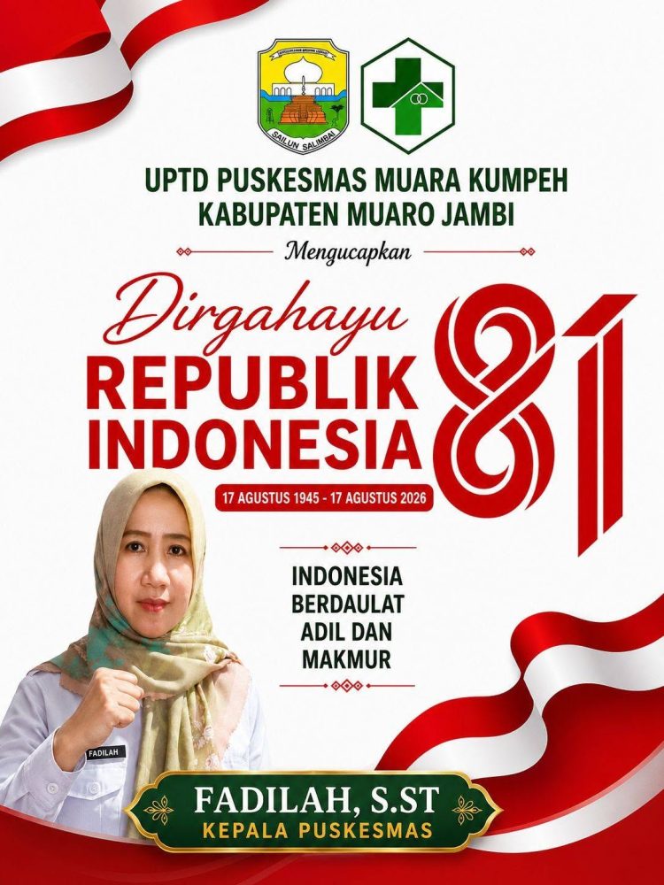 UPTD Puskesmas Muara Kumpeh Mengucapkan Dirgahayu ke-81 Republik Indonesia