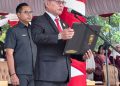 Ketua DPRD Muaro Jambi Aidi Hatta Bacakan UUD 1945 pada Upacara HUT ke-81 RI