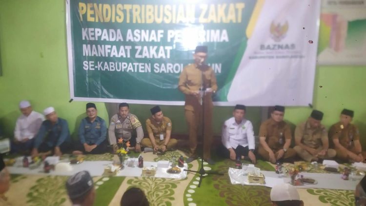 669 Mustahik di 9 Desa dan 1 Kelurahan Kecamatan Singkut Terima Zakat Baznas