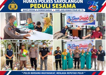 Sambut HUT Humas Polri ke-75, Si Humas Polres Sarolangun Gelar Baksos dan Donor Darah